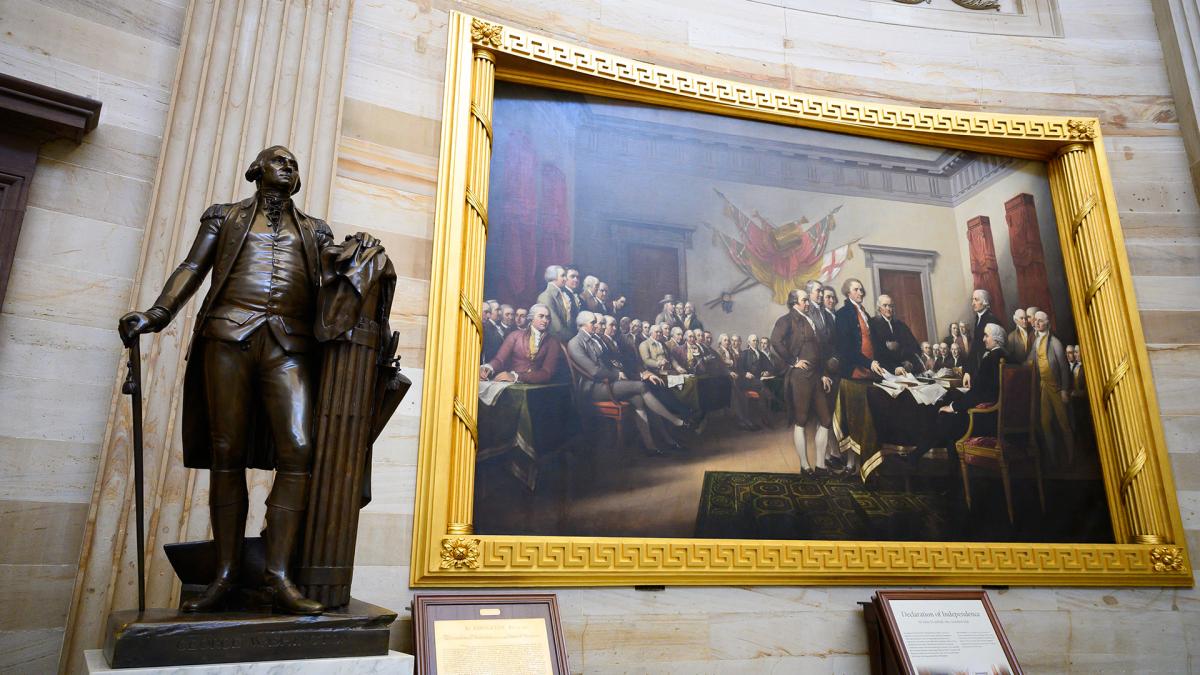 Statue of George Washington in the US Capitol Rotunda